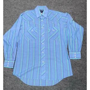 Vintage Wrangler Western L/S Shirt Striped Blue/Green/ Pink
Cowboy Cut
